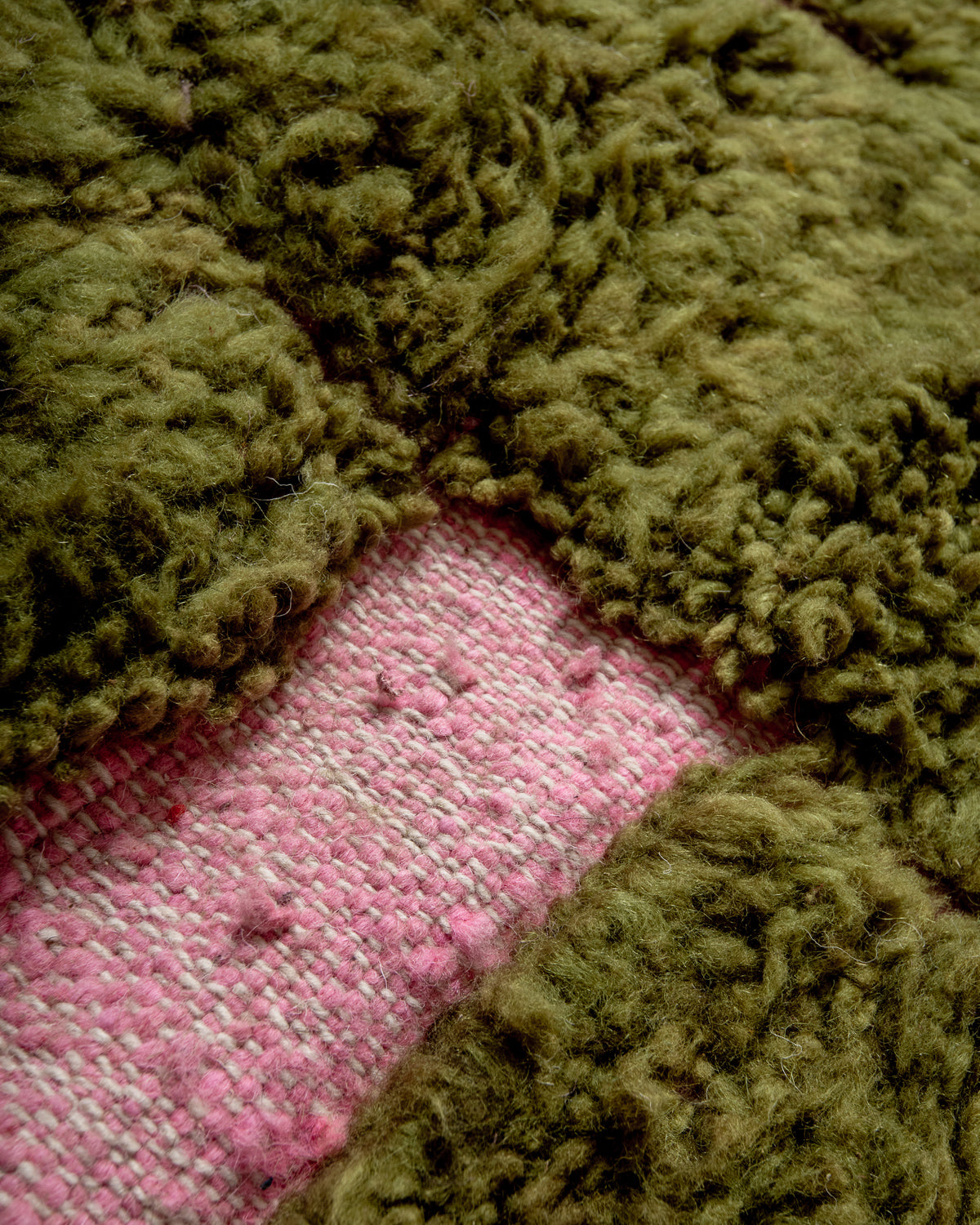 Modern, designer, handcrafted Berber rug from Morocco. Beniourain carpet with beautiful colours and patterns and fluffy wool texture.
